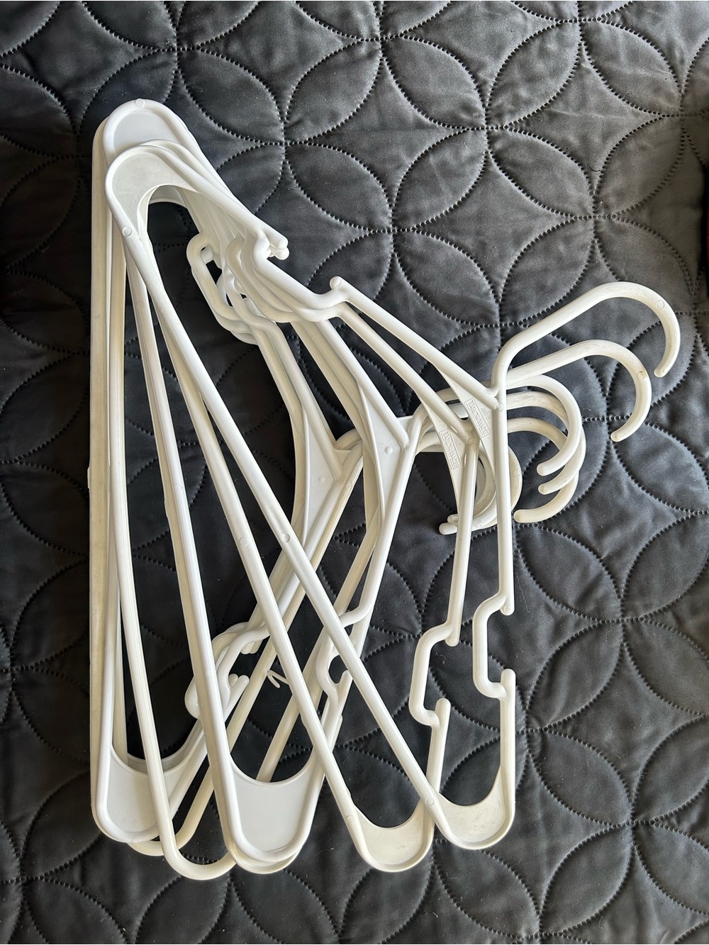 White Plastic Clothing Hangers - Set